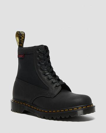 Dr Martens 1460 Panel Made in England Leren Veterlaarzen Dames Zwart | NL 600AHK